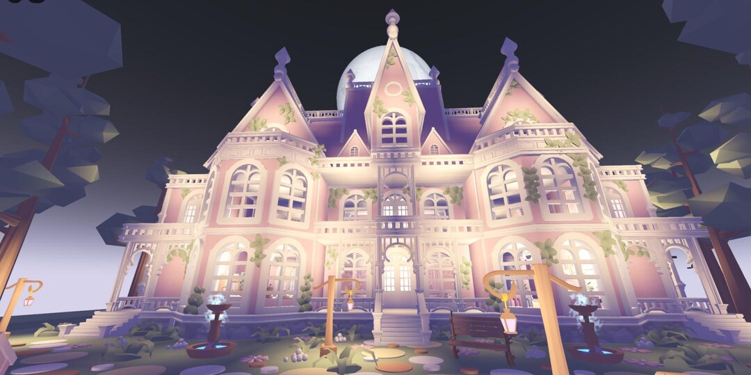 Adopt Pets Preppy Glitch Pink Detailed Mansion Home House - Etsy
