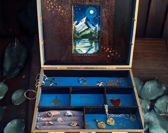 Winter's Night Jewelry Box – Hand-Painted Magic Keepsake | One-of-a-Kind Artisan Piece