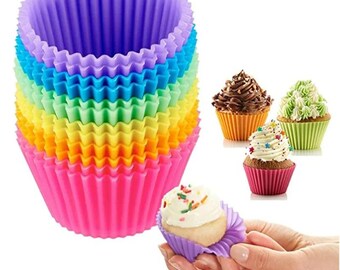TTSAM 24-Pack Silicone Baking Cups – Reusable Non-Stick Muffin Liners, Morandi Colors, 2.7x2.7x1.3 Inches