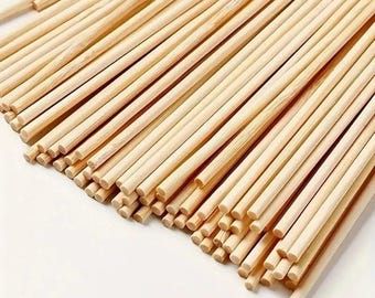 100 STKS Bamboestokken 10 cm x 3 mm – Dunne houten deuvels voor knutselen, modelbouw, handgemaakte projecten en hobbybenodigdheden