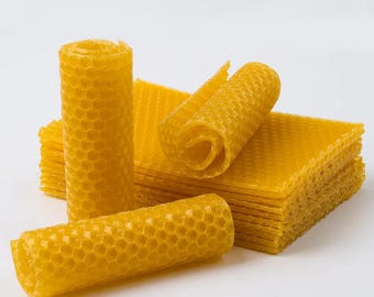 10PCS Beeswax Sheets for Candle Making – DIY Honeycomb Hand Rolled Candles, Natural Wax for Home, Party & Table Decoration