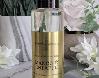 Mango & Pineapple Room/Linen Spray | Handcrafted with Mango, Citrus, Pineapple | Tropical Scent | 4.4floz and 8floz sizes available