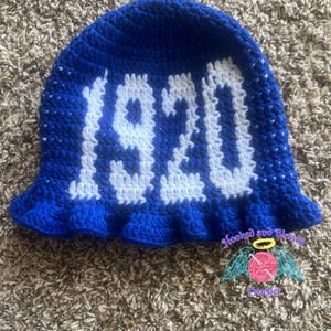 Zeta Phi Beta Crochet Ruffle Hat | 1920 Sorority Ruffle Hat | Handmade Sorority Gift