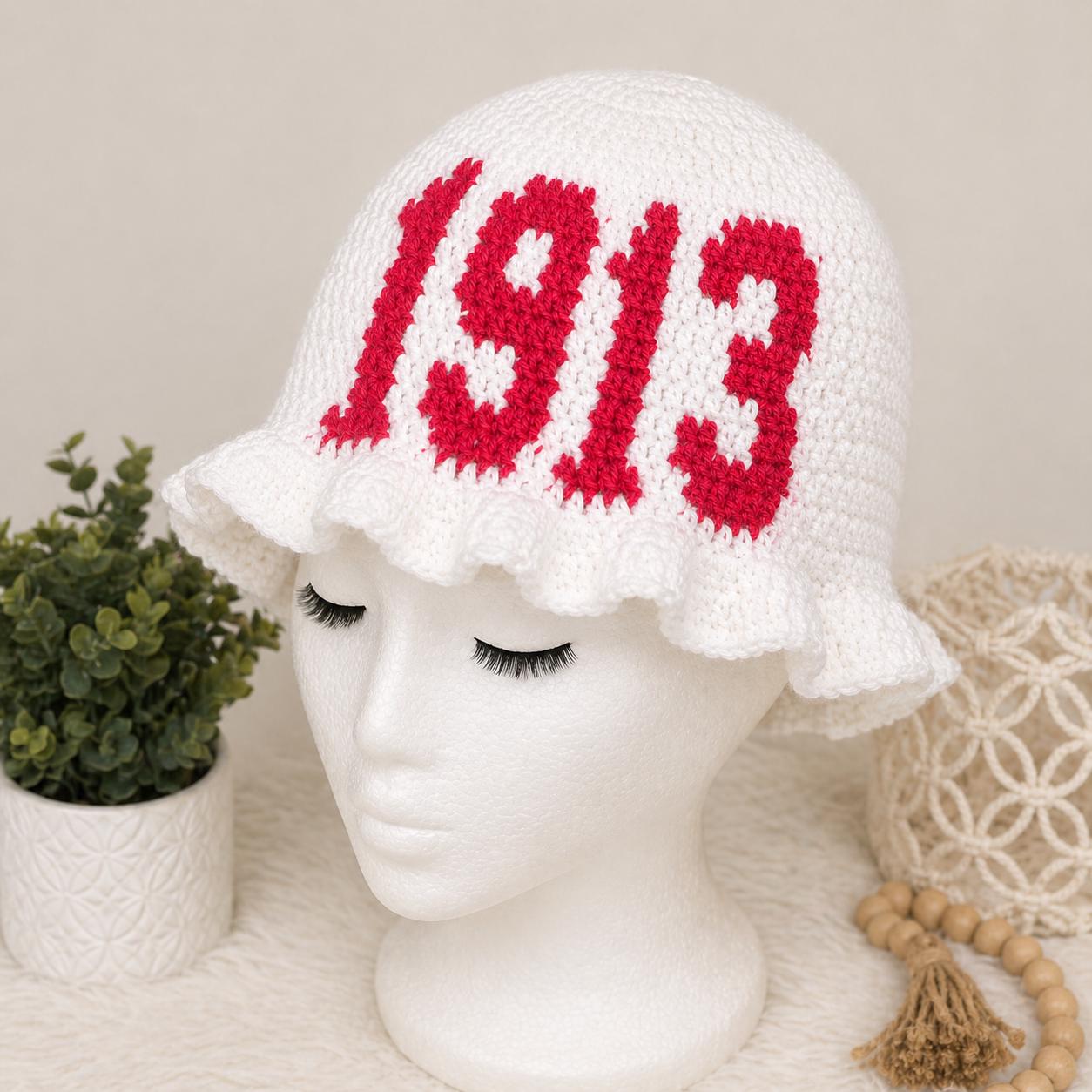 Delta Ruffle Hat 1913 Delta Sigma Theta Crochet Ruffle Hat | Elegant & Comfortable ...