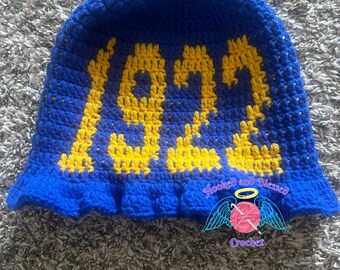 Handmade 1922 Sigma Gamma Rho Crochet Ruffle Hat | Royal 
