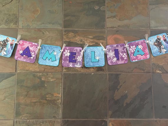 Frozen Banner Cake Smash Name Birthday Girl Boy Amelia Sign Etsy