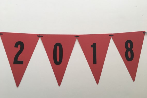 2018 Red Pennant Banner Class Of 2018 Graduation Photo Etsy