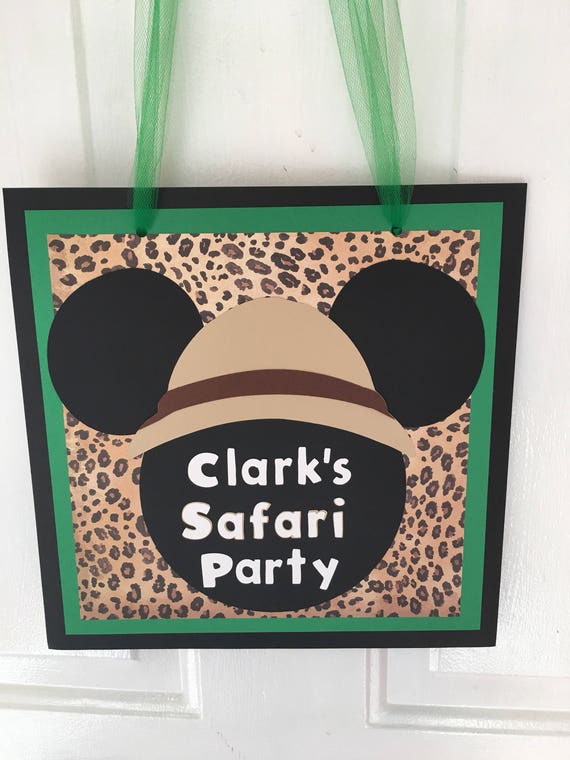 Mickey Safari Inspired Door Sign Mickey Mouse Happy Birthday Etsy