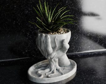 3D-geprinte bloempot, modern geometrisch decor, bloempot voor binnen