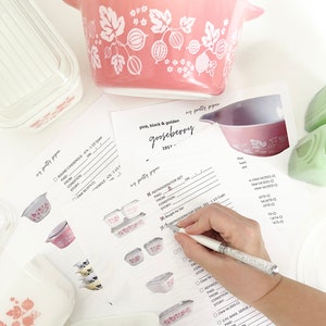 Gooseberry - Pyrex Collectors Checklist by &quot;My Pretty Pyrex&quot; - Instant Download