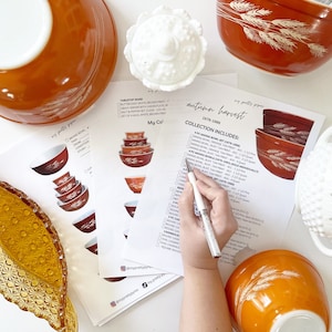 Autumn Harvest - Pyrex Collectors Checklist by &quot;My Pretty Pyrex&quot; - Instant Download