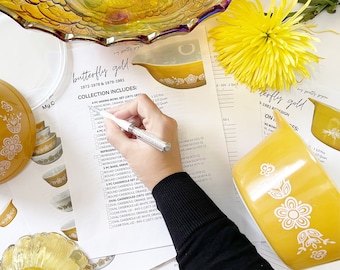 Butterfly Gold - Pyrex Collectors Checklist by "My Pretty Pyrex" - Instant Download