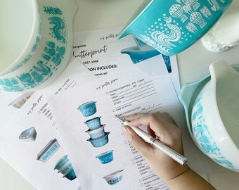 Butterprint - Pyrex Collectors Checklist by "My Pretty Pyrex" - Instant Download