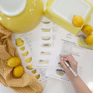 Yellow - Pyrex Collectors Checklist by &quot;My Pretty Pyrex&quot; - Instant Download