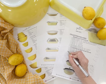 Yellow - Pyrex Collectors Checklist by "My Pretty Pyrex" - Instant Download