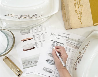 Golden Honeysuckle - Pyrex Collectors Checklist by "My Pretty Pyrex" - Instant Download