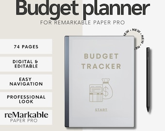 Rastreador de presupuesto para reMarkable Paper Pro | Planificador de presupuesto digital | Rastreador de gastos | Rastreador de facturas | Planificador financiero | Rastreador de dinero
