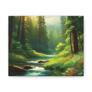 Serene Nature Canvas Art Print, Peaceful Wall Decor for Home, Gift for Nature Lovers, Living Room or Bedroom Decoration, Landscape Wall Art,