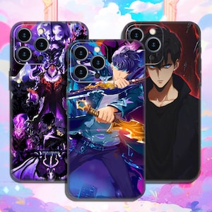 Solo Leveling Goku Anime Hülle für iPhone16 Pro Max iPhone 13mini iPhone 15/14/13 Pro Max SamsungS24/23 Ultra Plus Solo Leveling Anime Hülle