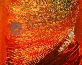 Feurige Intuitive abstrakte Malerei | Druckbare spirituelle Wandkunst | Meditation & Energie