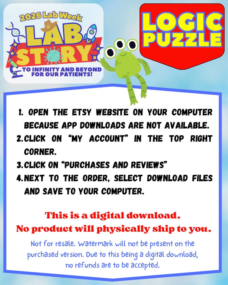 Lab Week 2026 | Logic Puzzle | Gifts - Etsy