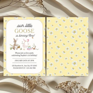 Cartão de aniversário Silly Goose, Cartão de aniversário Goose, Cartão de aniversário exclusivo, Aniversário Daisy Goose, Cartão de aniversário infantil, Download digital, Canva