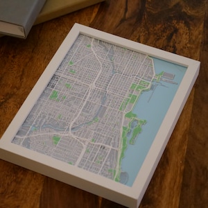 Plan des rues de Chicago en 3D - encadré