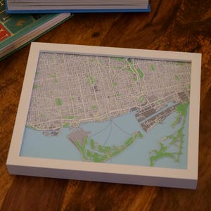 3D Toronto Street Map - Framed, Toronto art, Ontario map, housewarming gift, custom wall art, city map print, unique home decor
