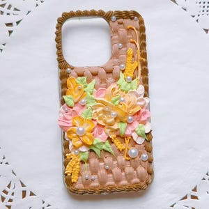 Handmade Decoden Phone Case: Cream Glue Drip Design
