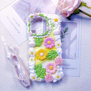 Handmade Decoden Phone Case: Cream Glue Drip Design