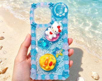Handmade Decoden Phone Case: cozy, lighthearted Design
