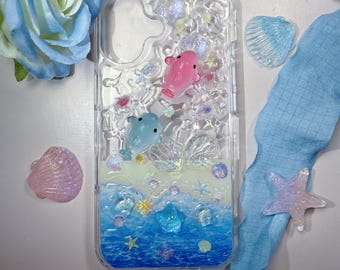 Decoden Phone Case: dolphin, beach design