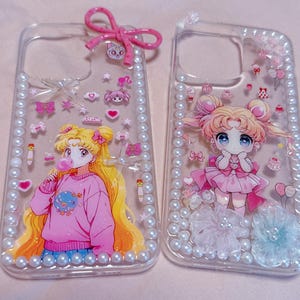 Funda de teléfono personalizada: cubierta suave transparente con pegatinas 3D, estilo kawaii, compatible con todos los modelos de teléfono, todas las series, regalo de San Valentín.