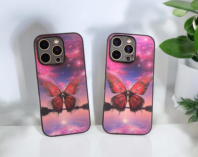 Featured listing image: Custom Butterfly phone case,Custom picture phone case,iPhone 16 series,iPhone15,Butterfly lenticular card,Valentine's Day gift,birthday gift