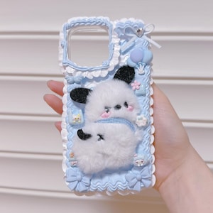 Funda de teléfono decodificada hecha a mano, funda de teléfono con pegamento en crema, funda de teléfono con pegamento por goteo, todas las series, regalo de San Valentín, regalo para ella, regalo de cumpleaños, funda bonita