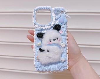 Handmade Decoden Phone Case: puppy design
