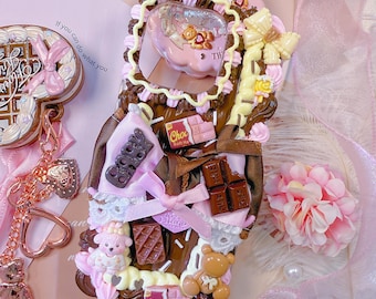 Handmade Decoden Phone Case: sweet, bow