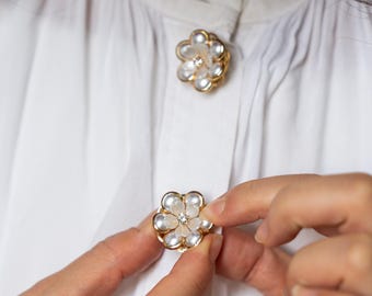 Floral Button Covers for Shirts , No-Sew Shirt Accent,  Luxury Cuff Button , Button Cover Cufflinks , Chic Cuff Accents for Women’s Outfits