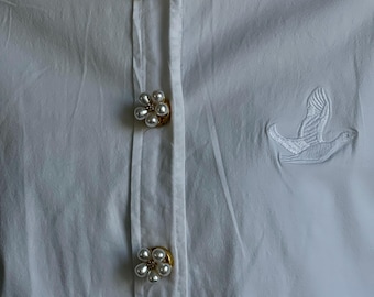 Snap-On Pearl Button Cover  Pearl Flower Button Covers , Button Cufflinks , Luxury Statement Button Covers,  Fashion Cufflinks Accent