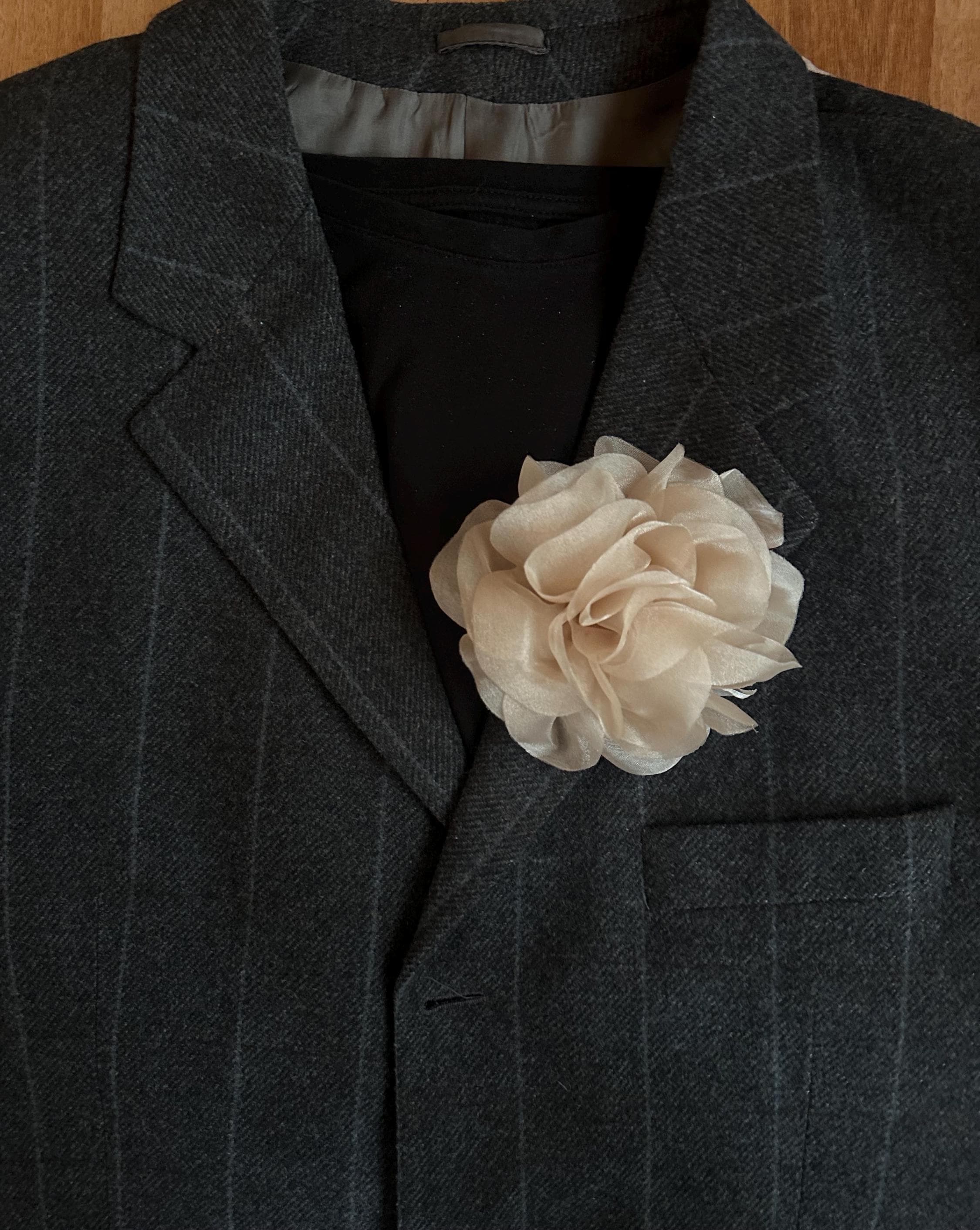 Spilla Da Bavero Fiore In Seta - Grande, Elegante, Per Donne, Ideale Per Matrimoni E Feste - Foto 5