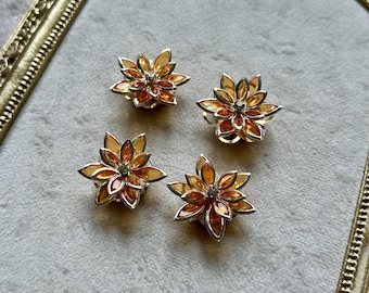 Floral Statement Shirt Button, Clip On Button Cover, No-Sew Decorative Snap Buttons for Shirts, Flower Clip Buttons , Elegant Button Set