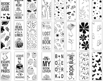 Bookmark SVG Bundle: Floral, Retro, Quote Designs. Ideal for Kids. Cricut & Silhouette Compatible. Instant Download