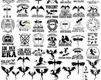 Paquete SVG de la Escuela de Guerra Basgiath: Jinete de dragón, archivos de corte compatibles con Cricut (descarga instantánea)