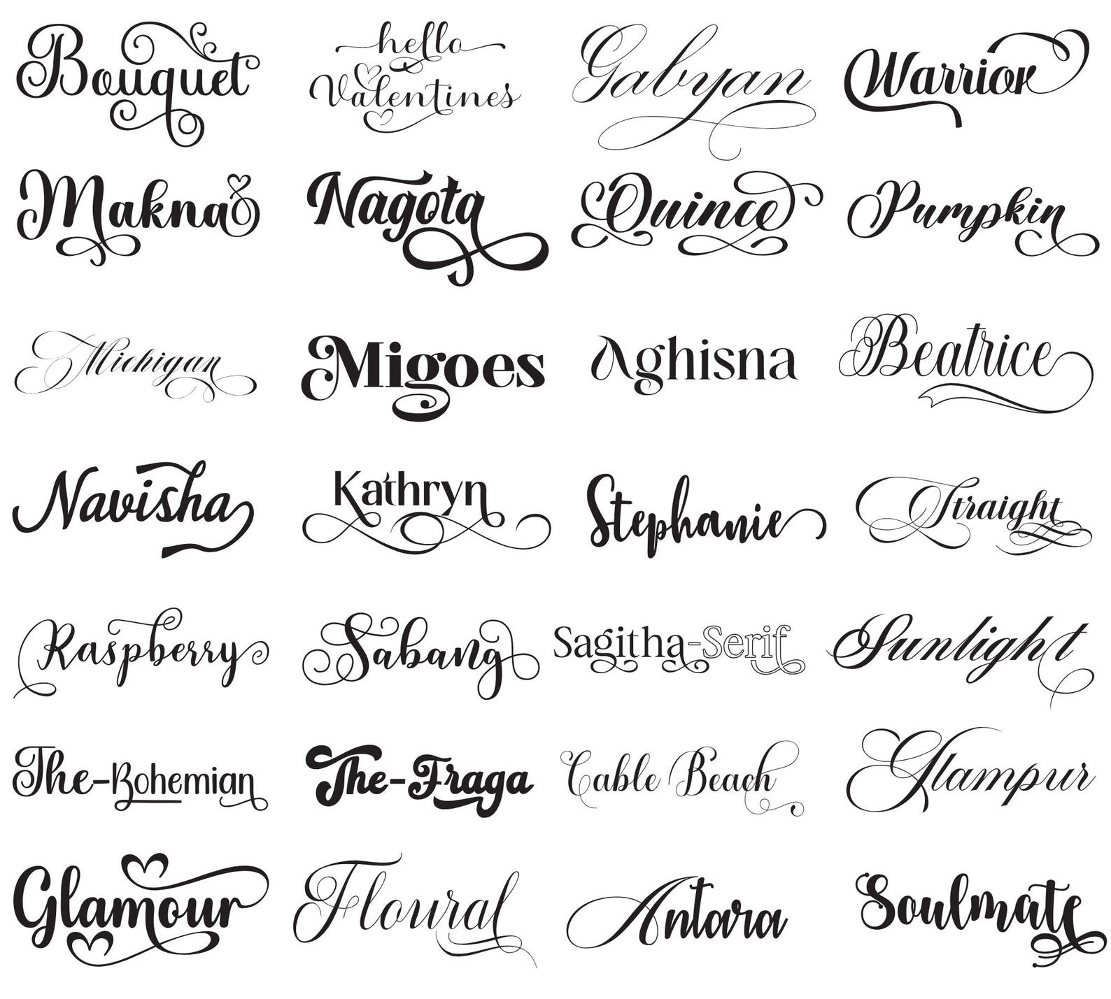 Noypi Lettering Wedding Calligraphy, Cursive, and Handwritten Fonts for Invitations ...