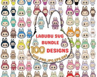 Labubu 100 Designs SVG Bundle: Vector Digital File for Cricut & Laser Cut (Labubu Character) - Instant Download