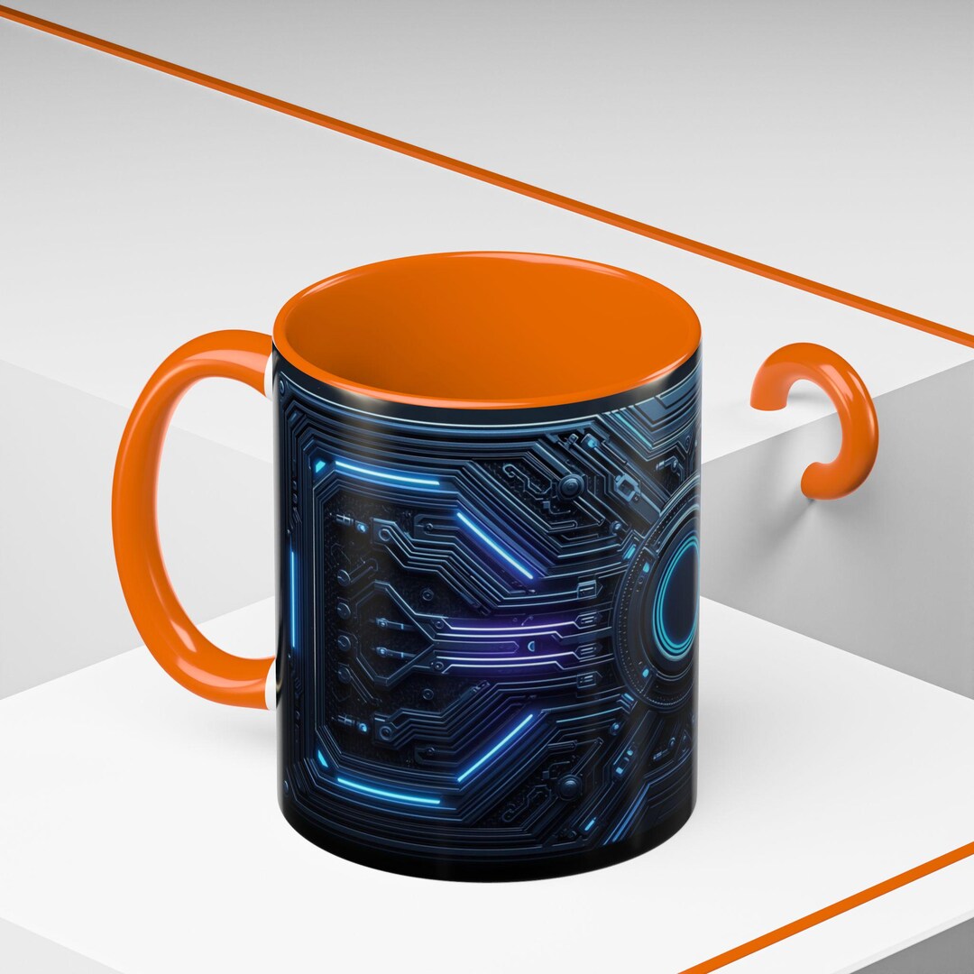 Mug High Tech Cyberpunk Coffee Mug: Futuristic Tech Style Accent Mug - Etsy