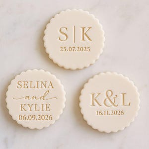 Custom Mr & Mrs Fondant Stamp: Wedding Cookie Embosser, Cake Icing Stencil