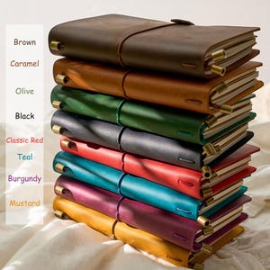 Carnet de notes TN personnalisé, journal en cuir Crazy Horse, fleur de naissance gravée, carnet de notes rechargeable A5 B6 du voyageur