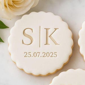 Mr & Mrs Name Datum Fondant Stempel - Hochzeitskeks Keks Prägeform - Kuchenglasur Cupcake Schablone - Tonwerkzeug