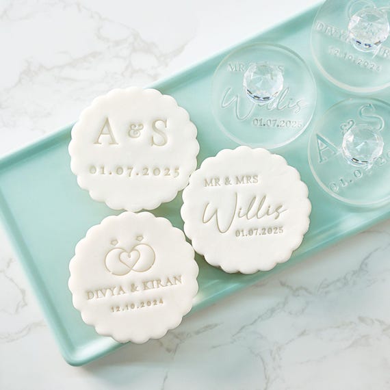 Custom Wedding Cookie Embosser, Personalised Fondant Embosser for M&S Biscuits, Baking Tool, Cookie Stamp